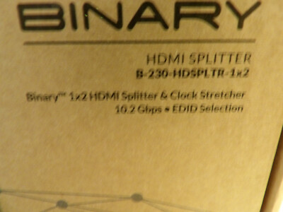 Binary B-230-HDSPLTR-1x2 HDMI Switch, 1x2