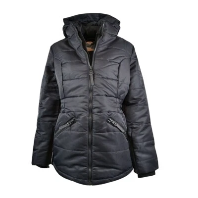 Alpenblitz Damen Winterjacke Schwarz Steppjacke mit Kapuze Warm Gefüttert - Bild 1 von 4