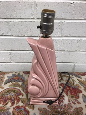 VINTAGE MCM DEENA FINE CHINA PINK TABLE LAMP 11 3/4” TALL X 4 1/8