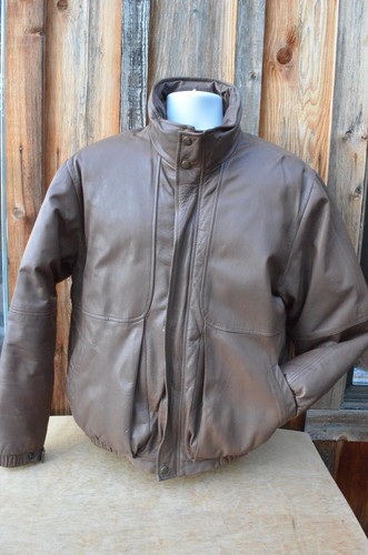 Eddie Bauer Leather Goose Down Puffer 