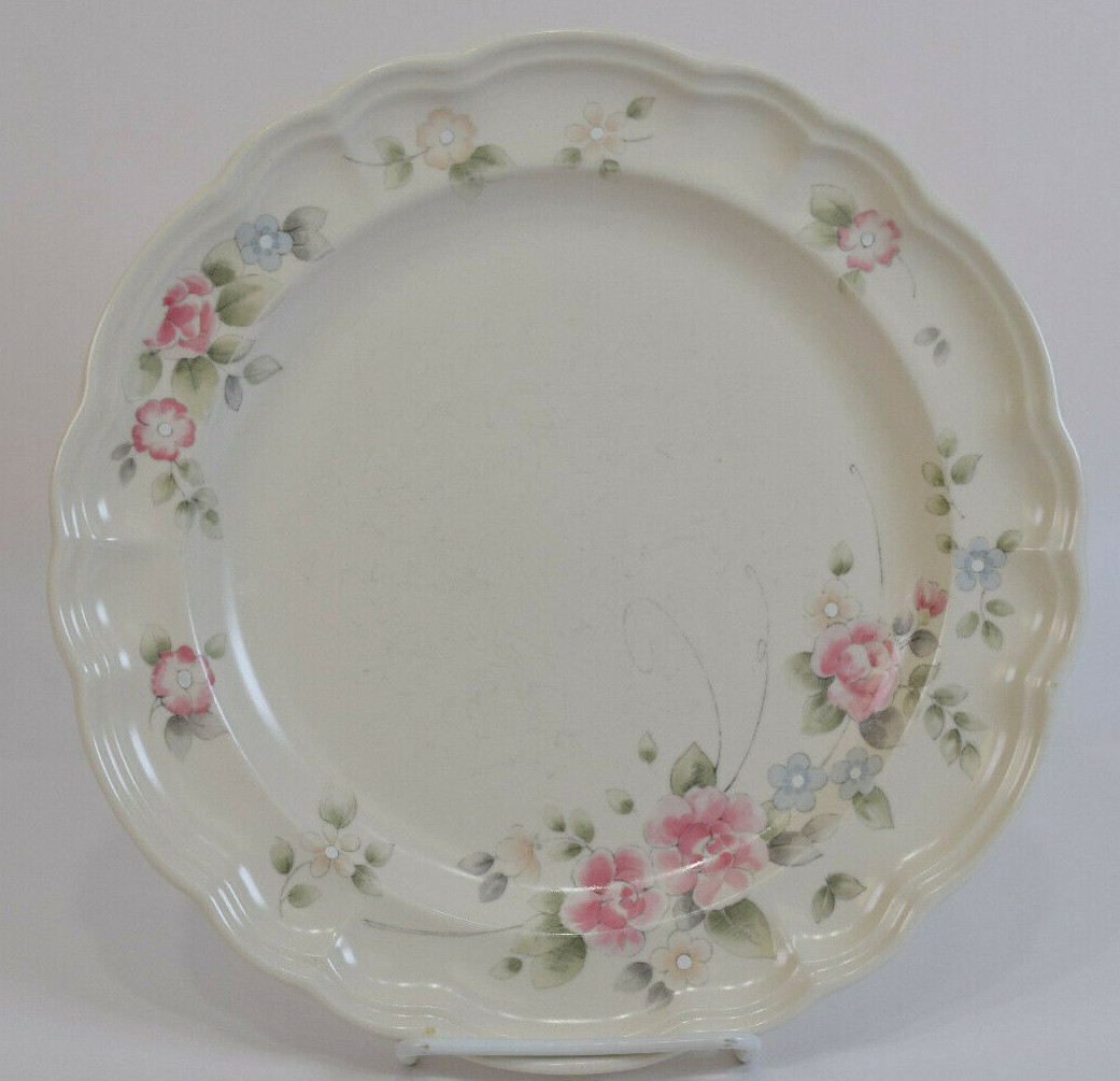 Pfaltzgraff USA Tea Rose Pattern Pink Flowers Dinner Plate 10 1/4