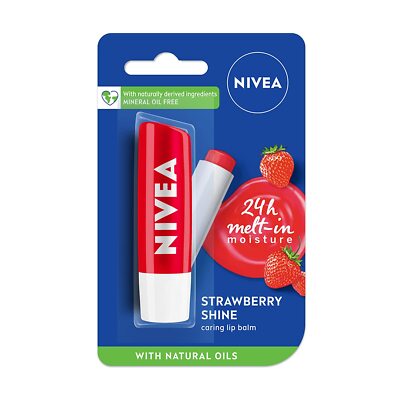 NIVEA Lip Balm For Fruity Strawberry Shine 4.8gm_