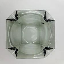 Vintage Grey Glass Cigar Cigarette Ashtray 5" Mid Century Modern 5 x 5