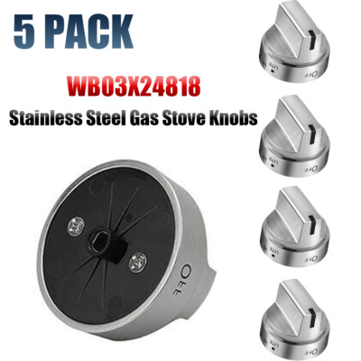 NEW Stainless Steel Control Knob OEM Genuine For GE Gas Range Stove WB03X24818