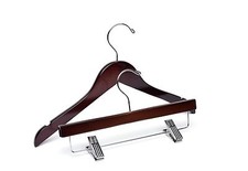 Child Dark Walnut Wooden Hangers, Mix 50 Top 20 Bottom