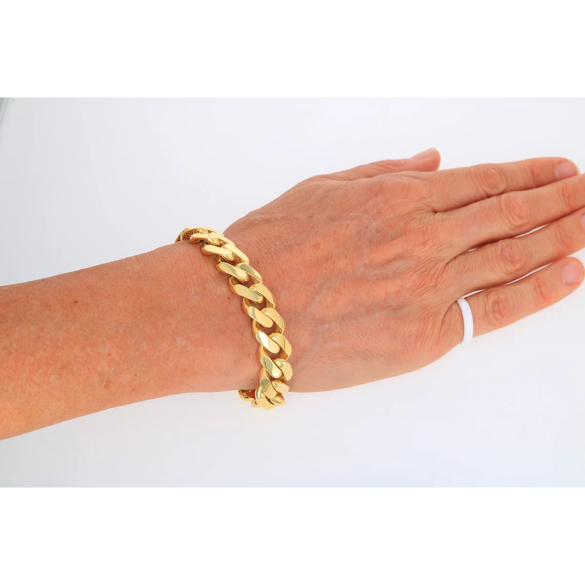 10k Yellow Gold Royal Monaco Miami Cuban Link 15mm Chain Bracelet w Box Clasp 8