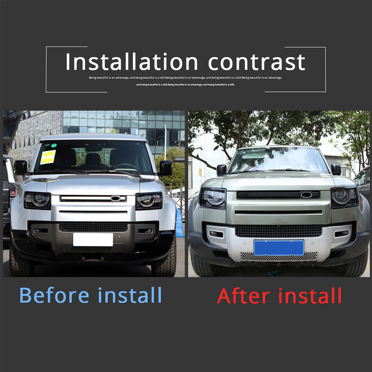 LAND ROVER DEFENDER フロントグリル Front Bumper Upper Grille For Land Rover Old Defender 1999-2016