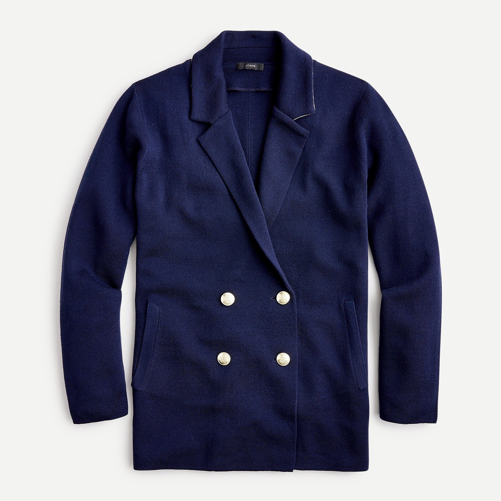 double breasted sweater blazer