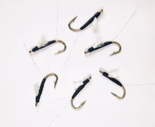 RS-2 Nymph Emergers Sparkle Wing Black - Premium Trout Fly Fishing Flies #18