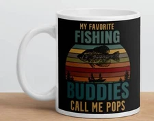 Sentimental Fishing Buddies White Glossy Coffee Tea Cup Mug