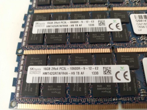 192GB DDR3 (12x16GB 2Rx4 PC3L) SK Hynix HMT42GR7AFR4A Matched job lot Server RAM - Picture 3 of 3