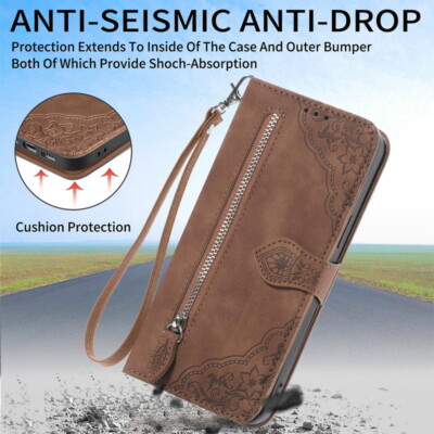 Leder Für Samsung S24 S23 S22 A56 A36 A15 A35 A55 Handy Tasche Flip Wallet Case