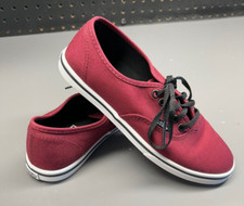 Women's Vans Off The Wall Sneakers US Size 6 Burgundy Black Classic Very Nice