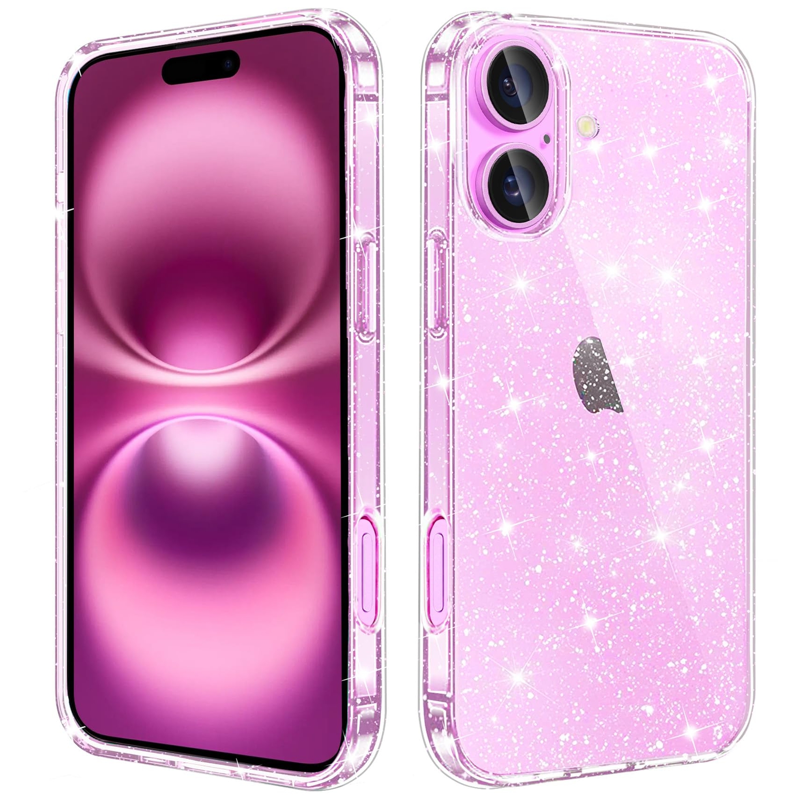 iPhone 16 Case Fashion Clear Glitter Soft TPU Transparent Shockproof Phone Cover-image