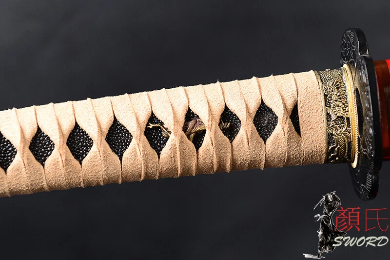 Brass Mountings Manganese Steel Japanese Samurai Katana Sword High-end Bo-hi - Image 4 of 4