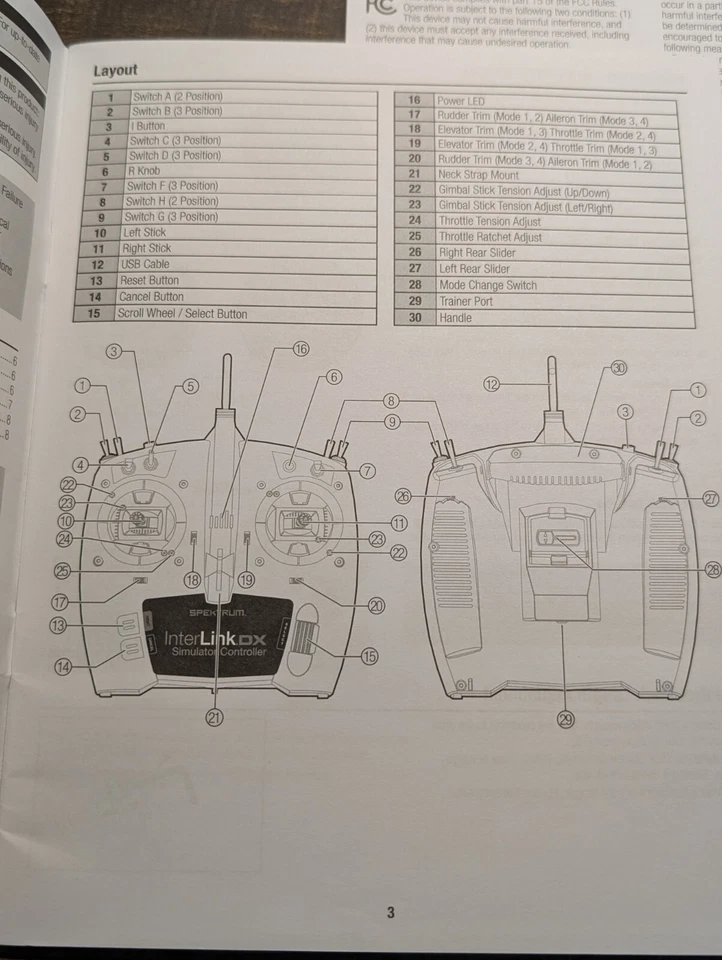 Spetrum InterLink DX Simulator Controller Manual R/C Aircraft Airplane SPMRFTX1 - Image 2 of 4