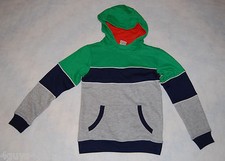 Boys Sweatshirt HOODIE Gray NAVY BLUE Green M 8-10 L 12-14 Pouch Pocket