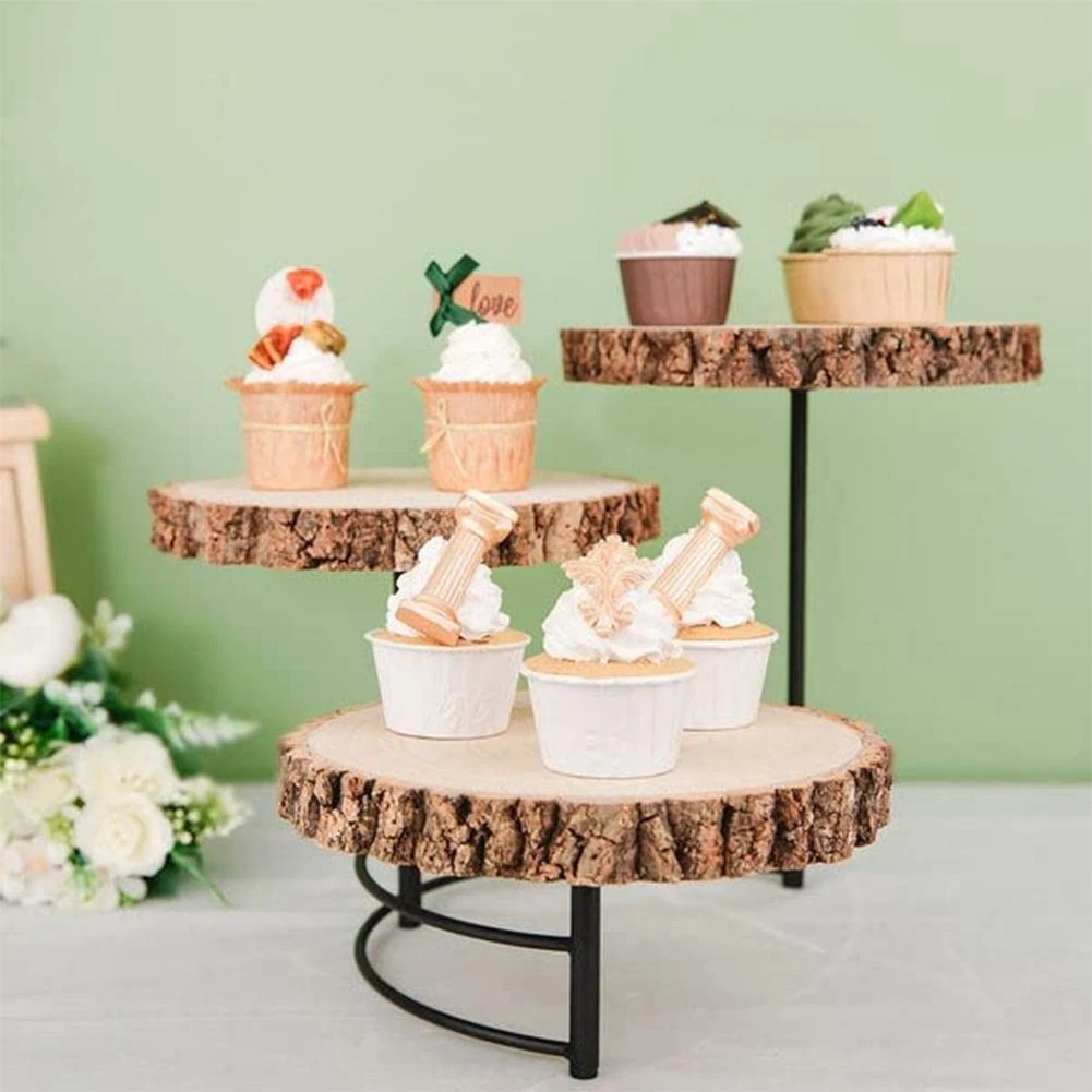 3 tier wooden cake cheap stand