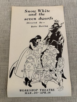 Vintage Snow White Seven Dwarfs Workshop Theatre Columbia SC Poster