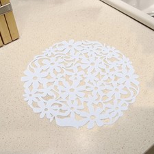 White 1PCS Round Shape Table Place Mats Heat Insulation Felt Dining Placema TO
