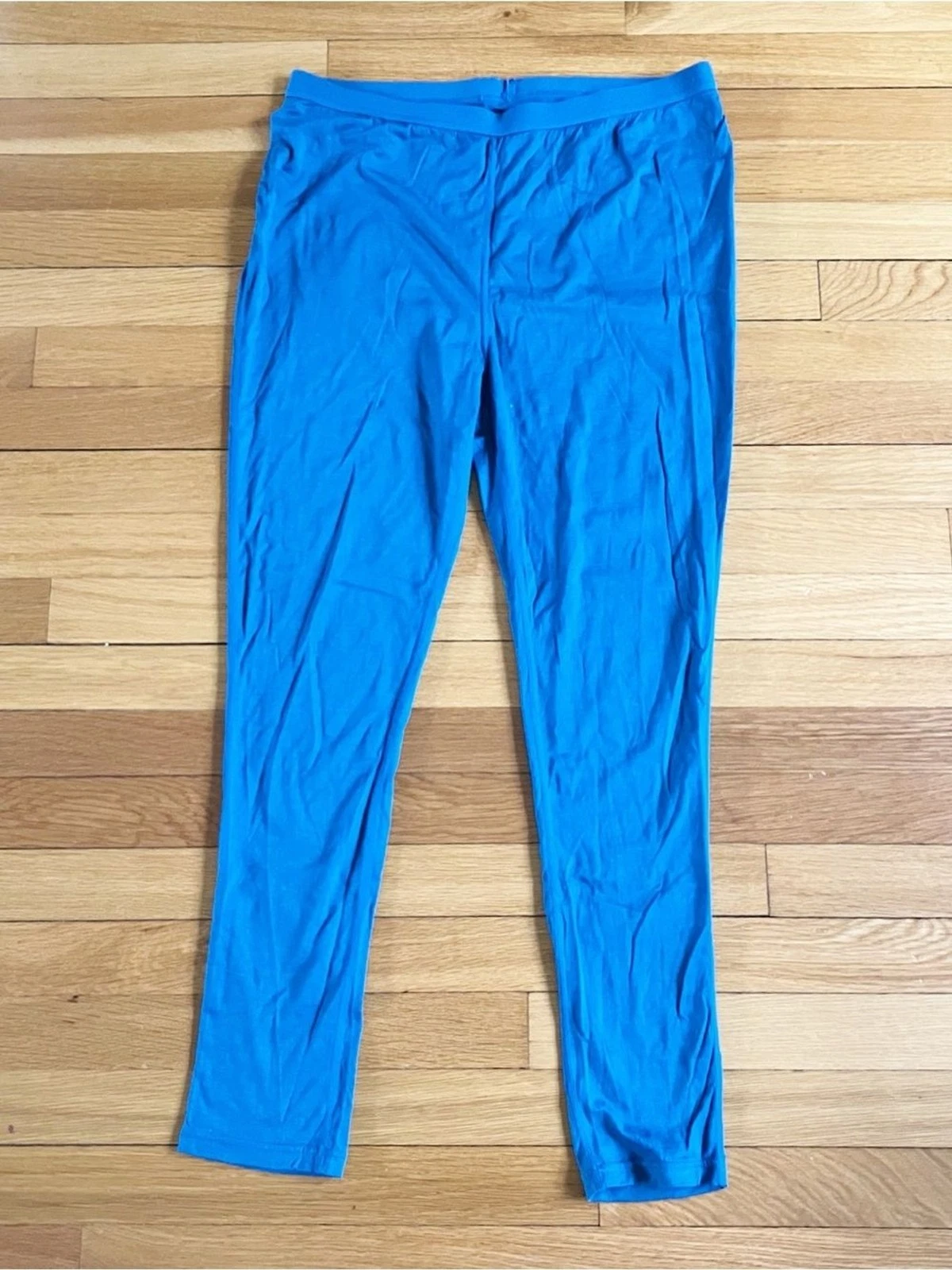 Telluride Clothing Blue Merino Wool Base Layer Gorpcore Hiking Leggings Large