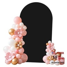 Arch Backdrop Cover Spandex Fitted Arch Party Cover for Photo, 7.2 FT Black
