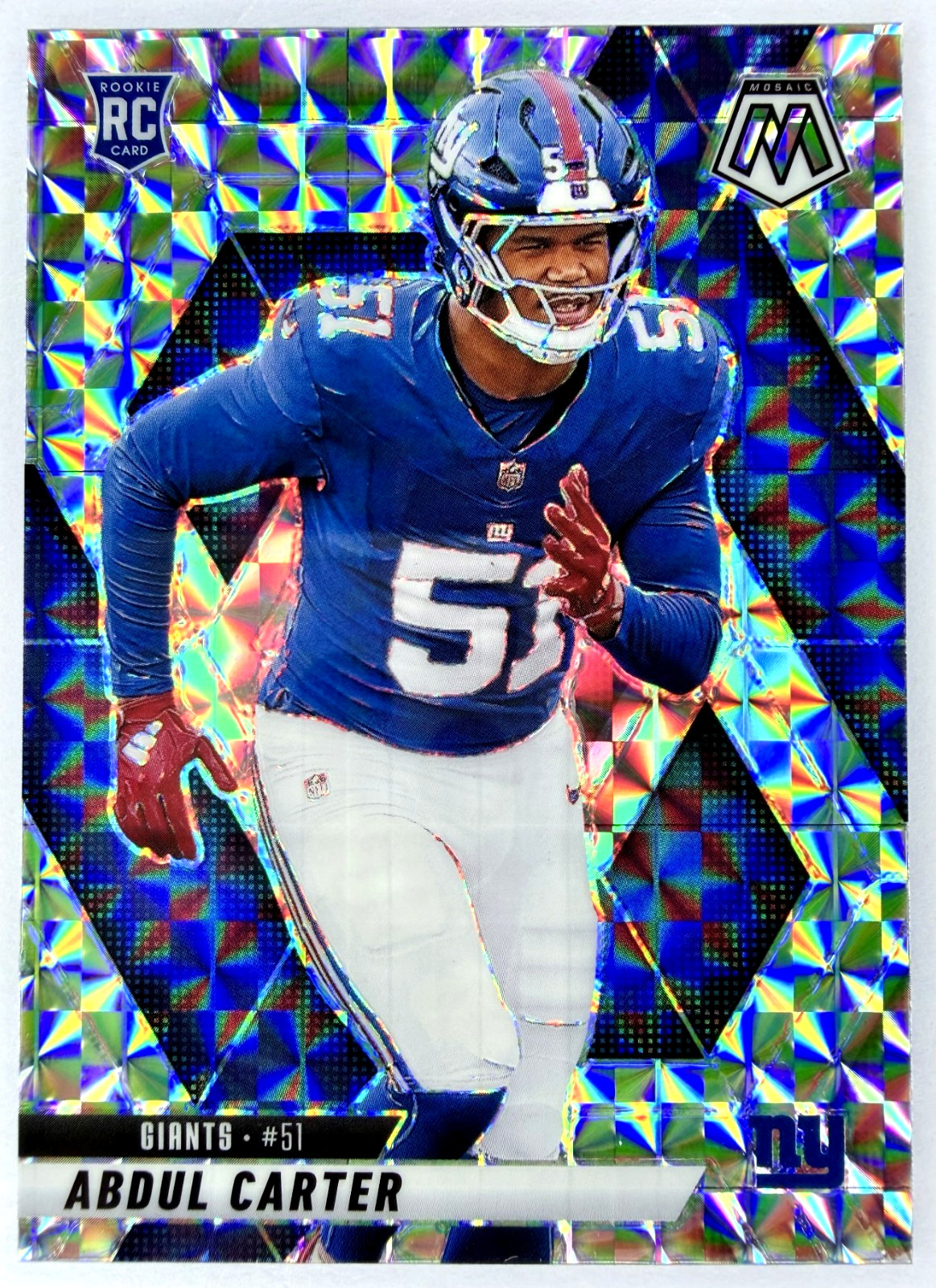 2025 Panini Mosaic ABDUL CARTER #317 RC Rookie Silver Mosaic - New York Giants