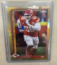 2025 Topps Chrome Football Chris Jones Pigskin Refractor 05/50 Chiefs #153