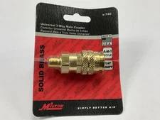 Milton S-746 Universal 3-Way Male Air Line Hose Coupler, 1/4" MNPT A-M-T Style
