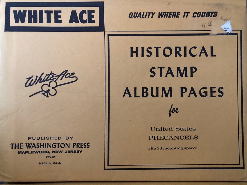 White Ace United States Precancels with 23 mounting spaces
