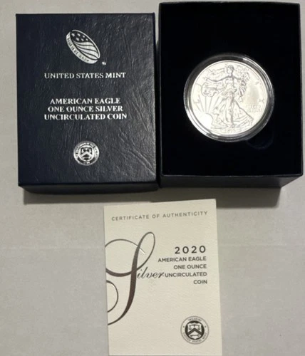 2020 $1 Silver Eagle U.S. Mint Uncirculated American Eagle Coin 1oz .999 Silver