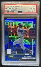2022 Panini Donruss Optic Mookie Betts Pandora Blue Prizm #/99 Dodgers PSA 10