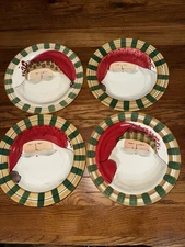 Vietri Old St. Nick  Dinner Plates  Set Of 4 (Plates Have Crazing)