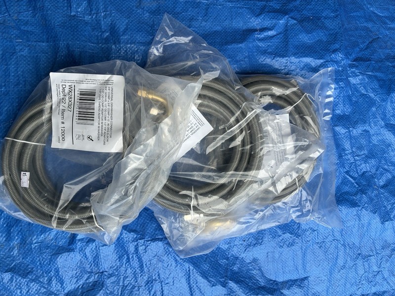 3-GE Hotpoint Haier 12' Braided Dishwasher Connector Kit Universal GEH-WX28X327