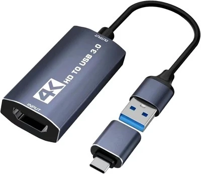 Balabaxer 4K Audio Video Capture Card, 4K HDMI auf, Full HD 60fps 1080P für