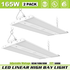 2-Pack 165W LED Linear High Bay Shop Light Warehouse Industrial Lighting 5000K