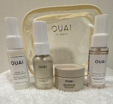 OUAI Travel Hair Set- leave in conditioner, thickening spray, mask, fragrance