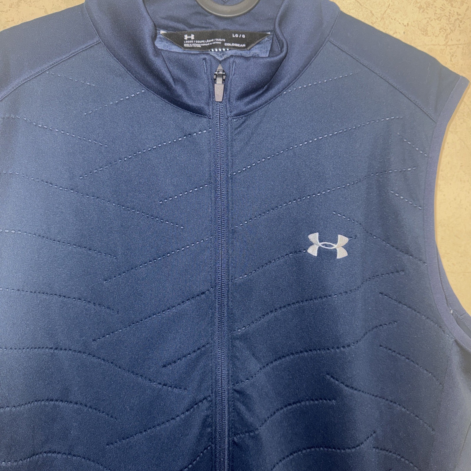 Under Armour Golf Vest Womens Large Blue Fitted Reactor Hybrid Full Zip Pockets thumbnail 3