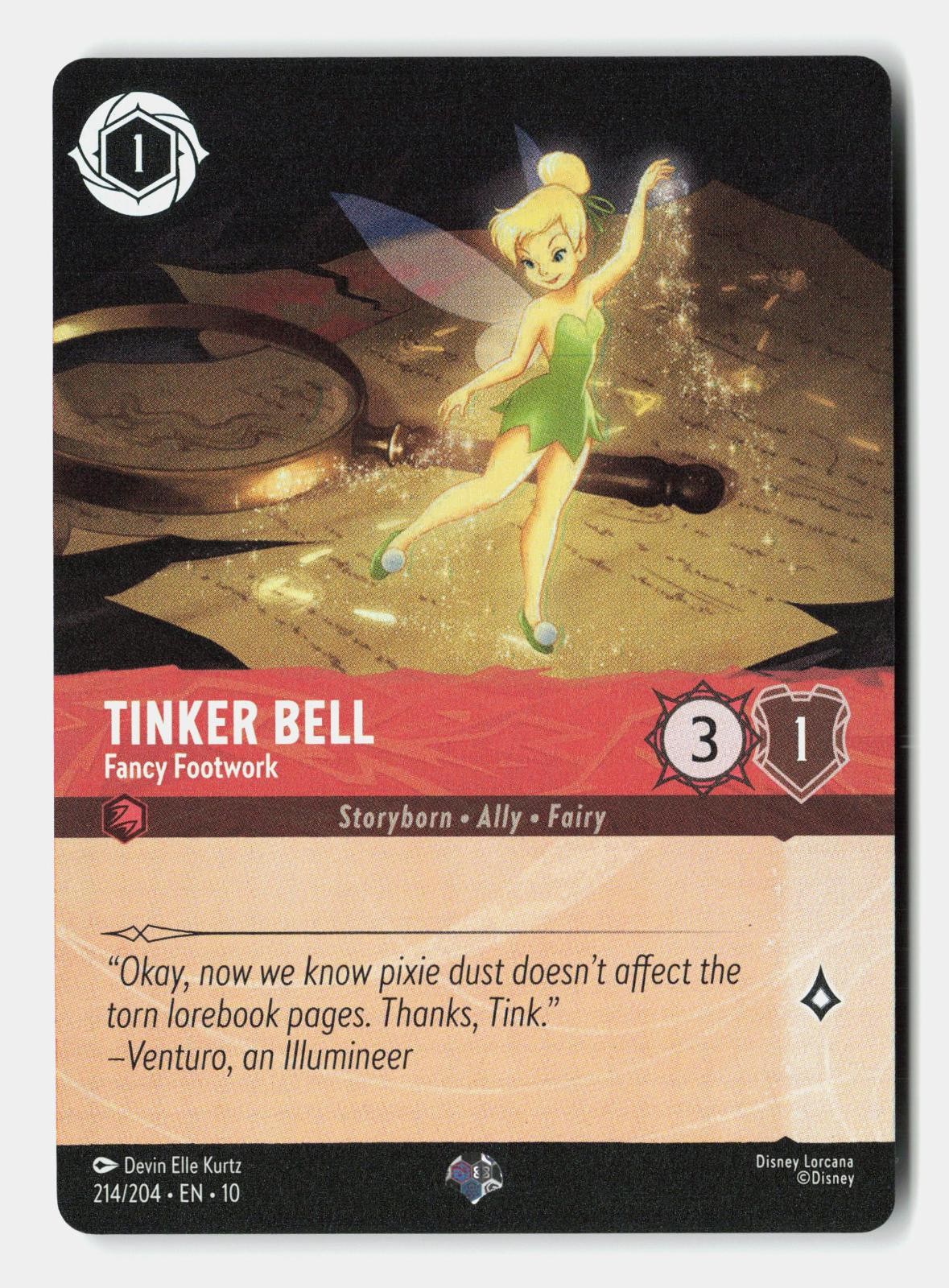 Tinker Bell - Fancy Footwork (Epic) 214/204 Whispers in the Well Lorcana Holo NM