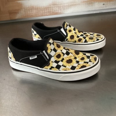 Zapatos Vans De Dama Estampados Vans Sunflower Checkerboard Print