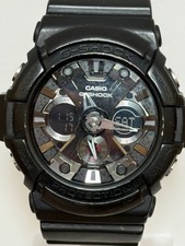 CASIO G-SHOCK GA-201 Black Resin Quartz Digital Analog Watch #d31