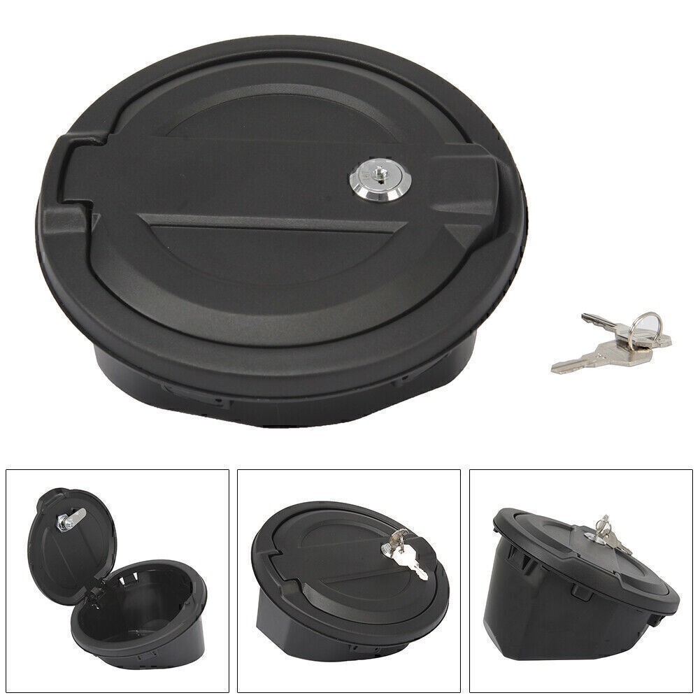 Locking Fuel Tank Cover Gas Lid Filler Cap Door For Jeep Wrangler JL 18-19 Black