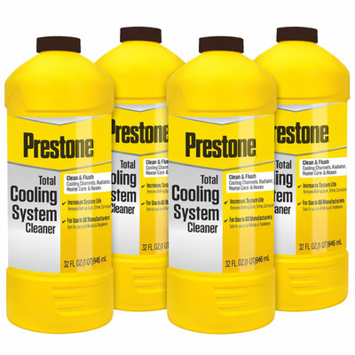 Prestone Total Cooling System Cleaner 32oz (Pack of 4) Radiator Flush & Degrease