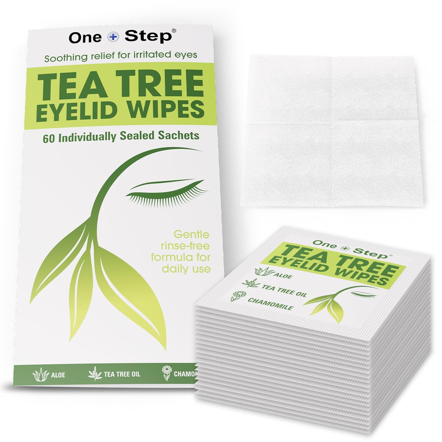 One Step Tea Tree Oil Eyelid Wipes| 60 Sachets