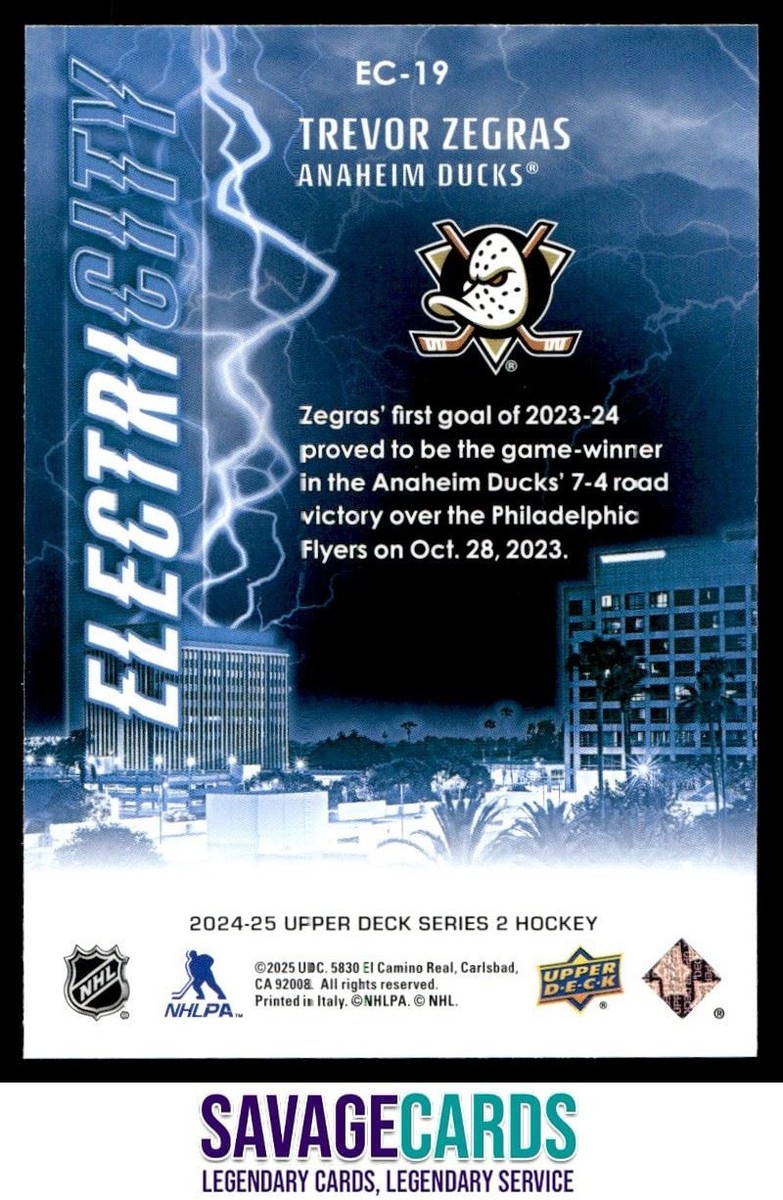 2024-25 Upper Deck ElectriCITY Trevor Zegras #EC-19 Anaheim