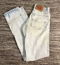 Vintage 1980s Distressed Levi s 505 28x32 Light Acid Wash