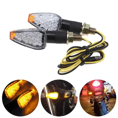 Clignotants LED 12V Moto 14 Ampoules Ambre Étanche IPX6 Haute Visibilité - Photo 1/4
