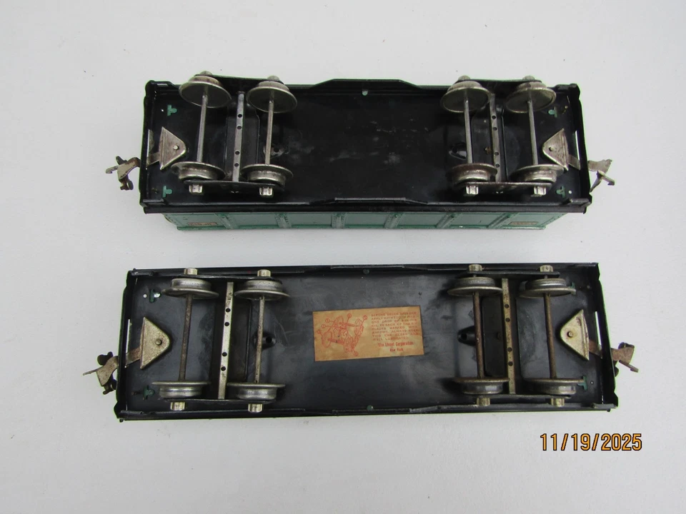 Vintage Pre-war Lionel Lines Standard Gauge No. 512 Gondola Set Green Original - Image 4 of 4