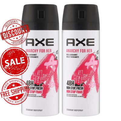 AXE Anarchy for Her Body Spray Deodorant, 5.1 oz Each, 2-Pack, 48-Hour