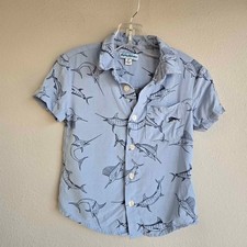 Tommy Bahama Boys 2T Marlin Print Short Sleeve Rayon Camp Shirt